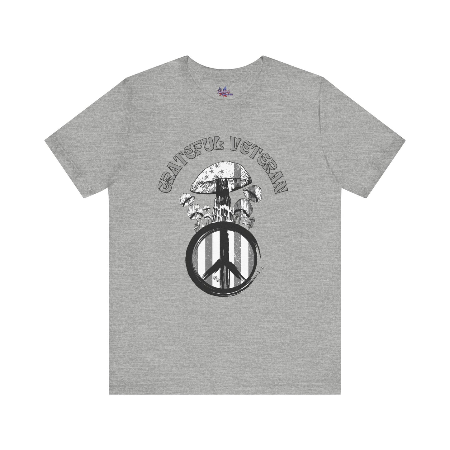 Grateful Veteran Mushroom T-Shirt: Stand for Freedom and Healing