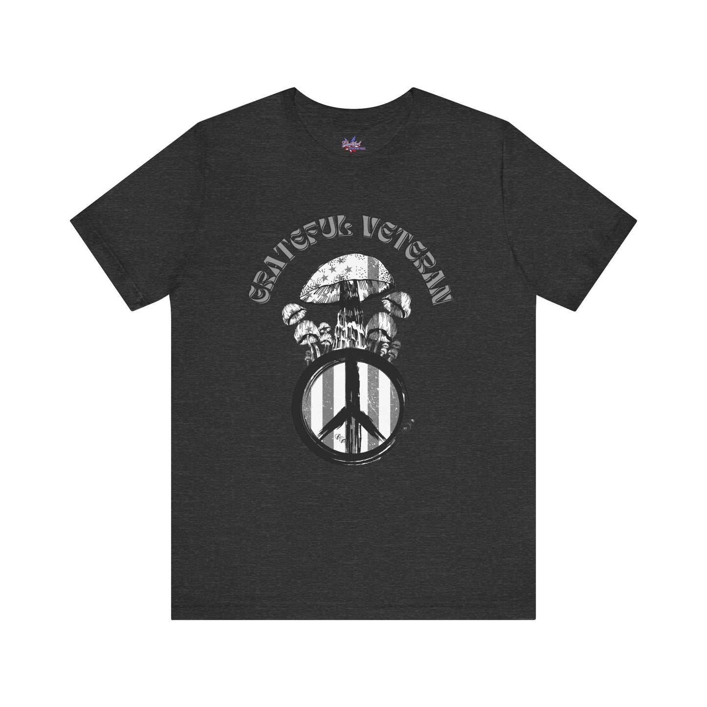 Grateful Veteran Mushroom T-Shirt: Stand for Freedom and Healing