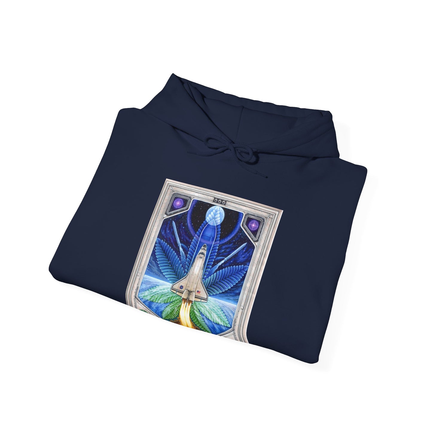 Blast Off with the NASA Shuttle Cannabis Leaf Hoodie