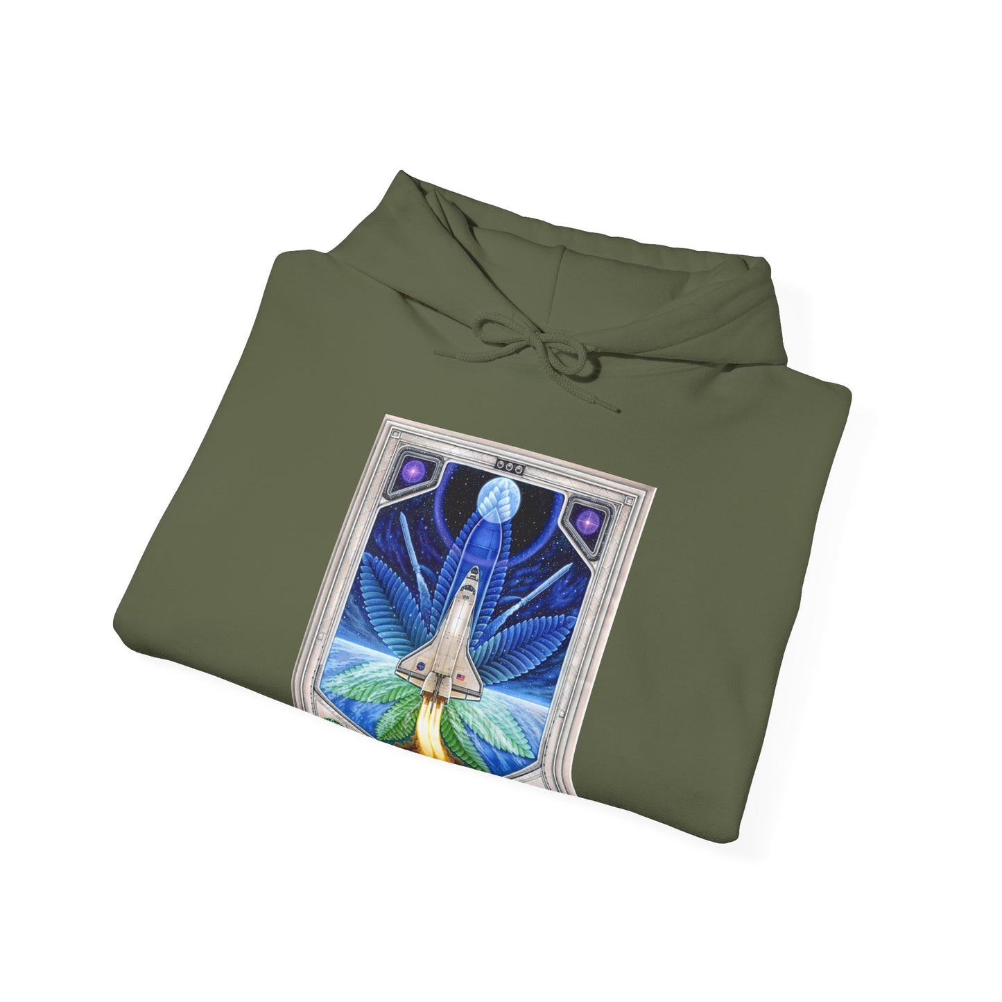Blast Off with the NASA Shuttle Cannabis Leaf Hoodie