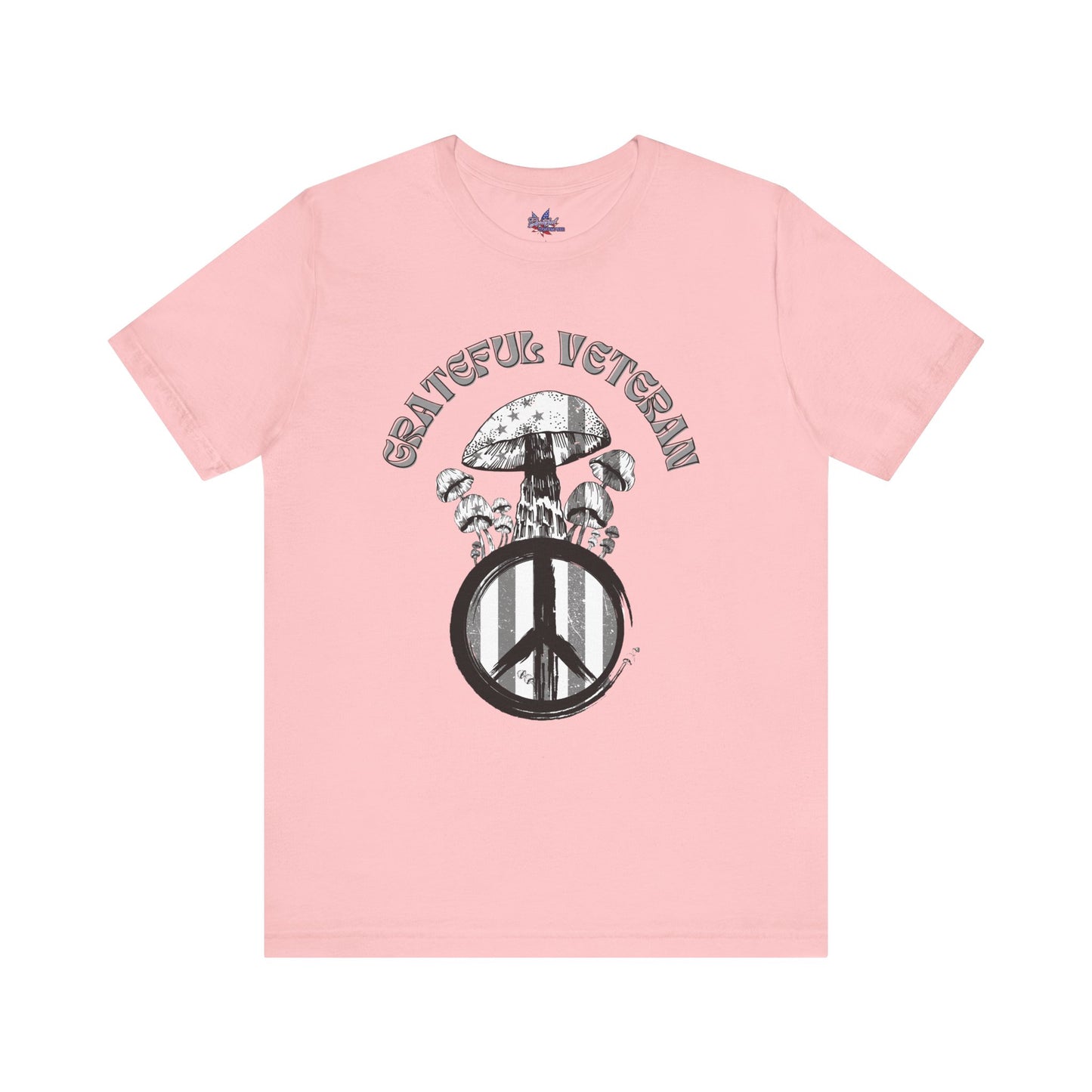 Grateful Veteran Mushroom T-Shirt: Stand for Freedom and Healing