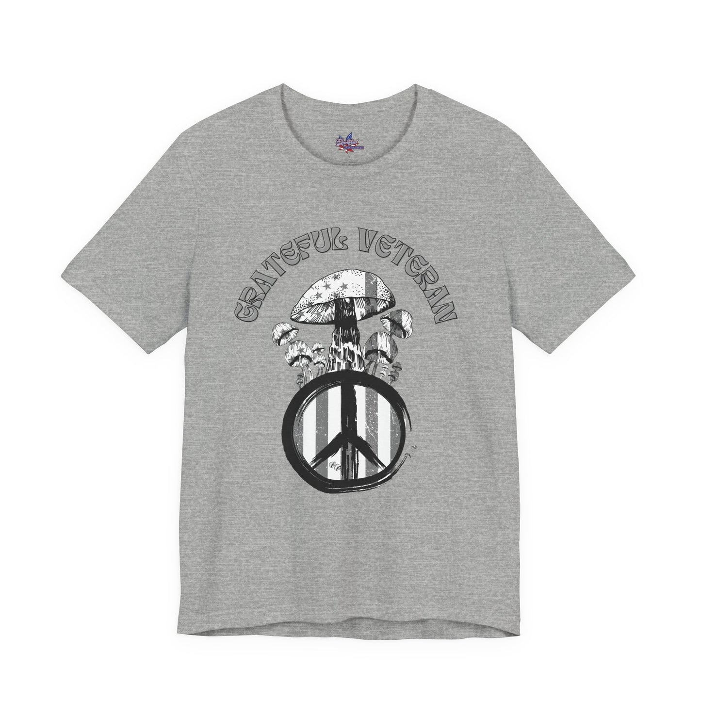 Grateful Veteran Mushroom T-Shirt: Stand for Freedom and Healing