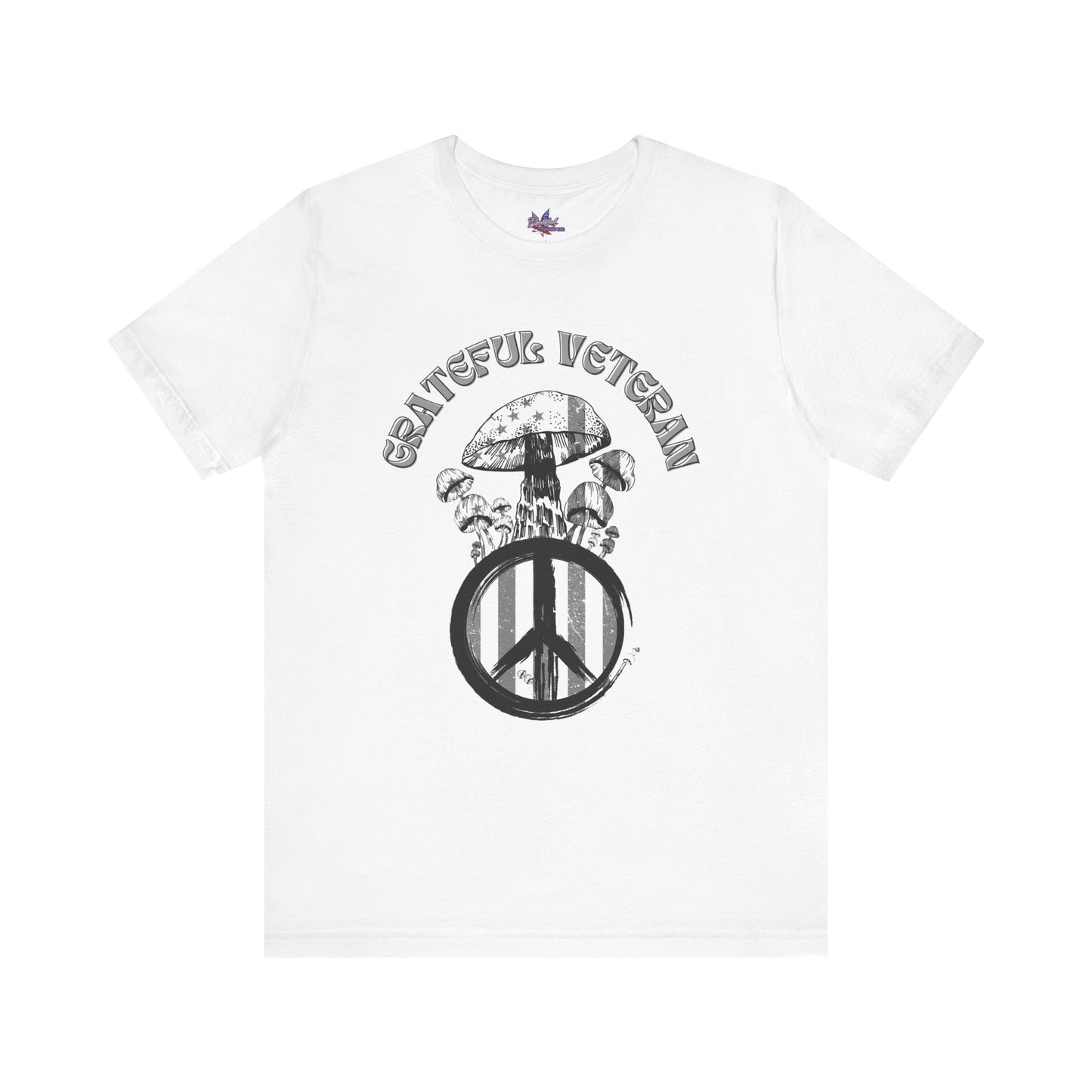 Grateful Veteran Mushroom T-Shirt: Stand for Freedom and Healing