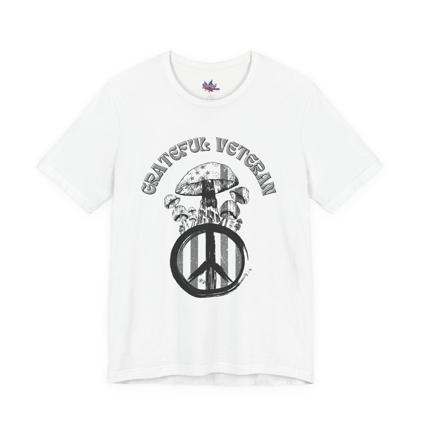 Grateful Veteran Mushroom T-Shirt: Stand for Freedom and Healing