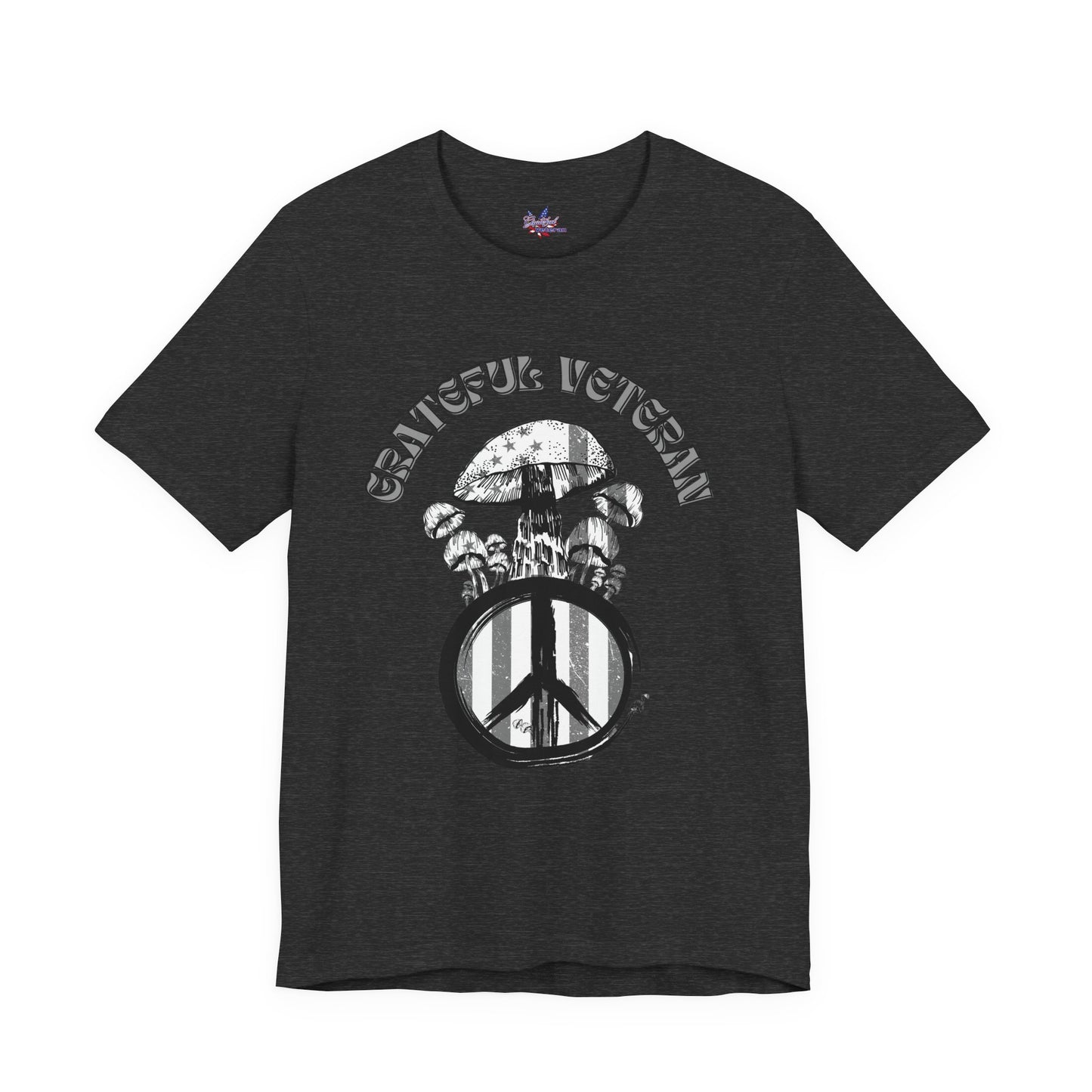 Grateful Veteran Mushroom T-Shirt: Stand for Freedom and Healing