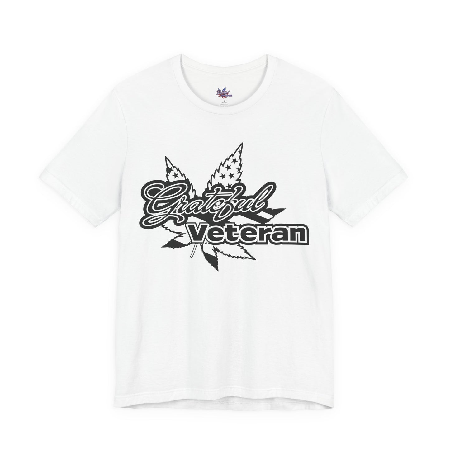 Grateful Veteran Logo T-Shirt - B&W (Leaf)