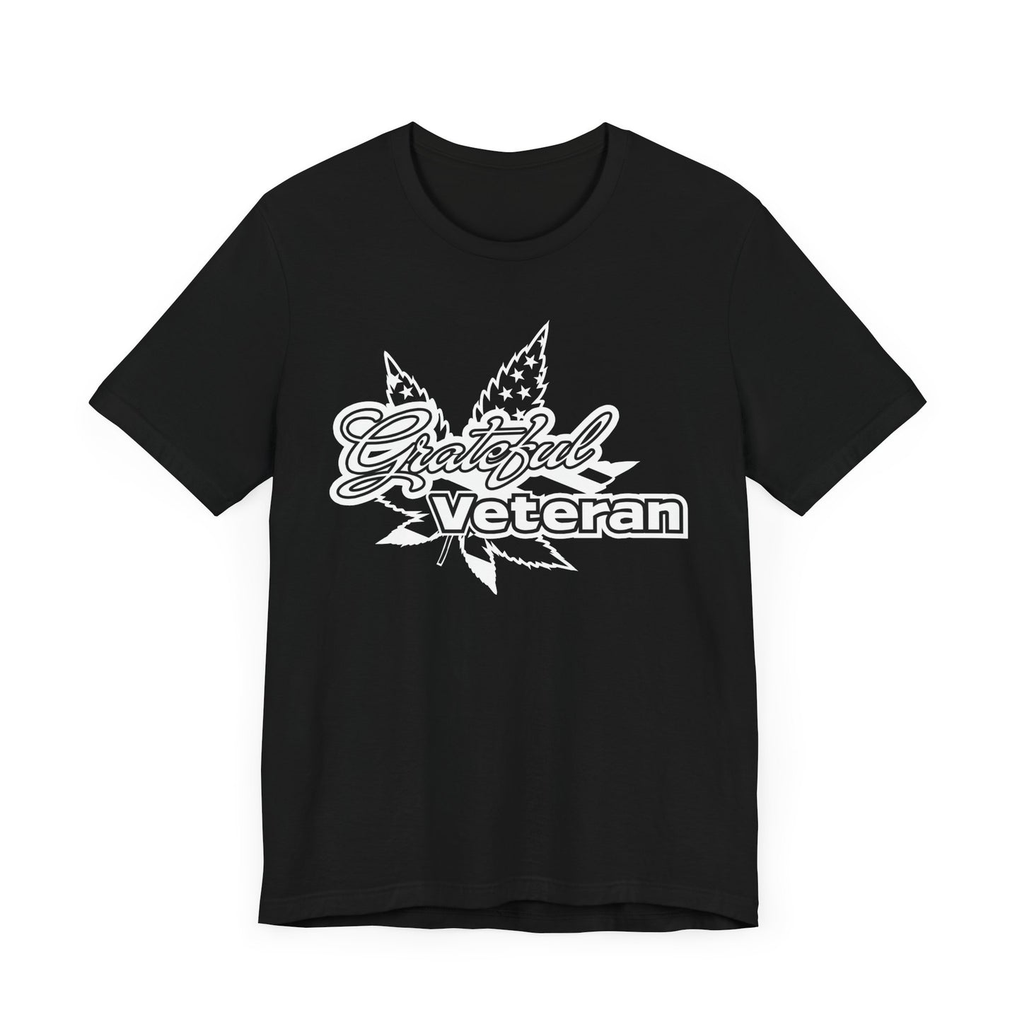 Grateful Veteran Logo T-Shirt - B&W (Leaf)