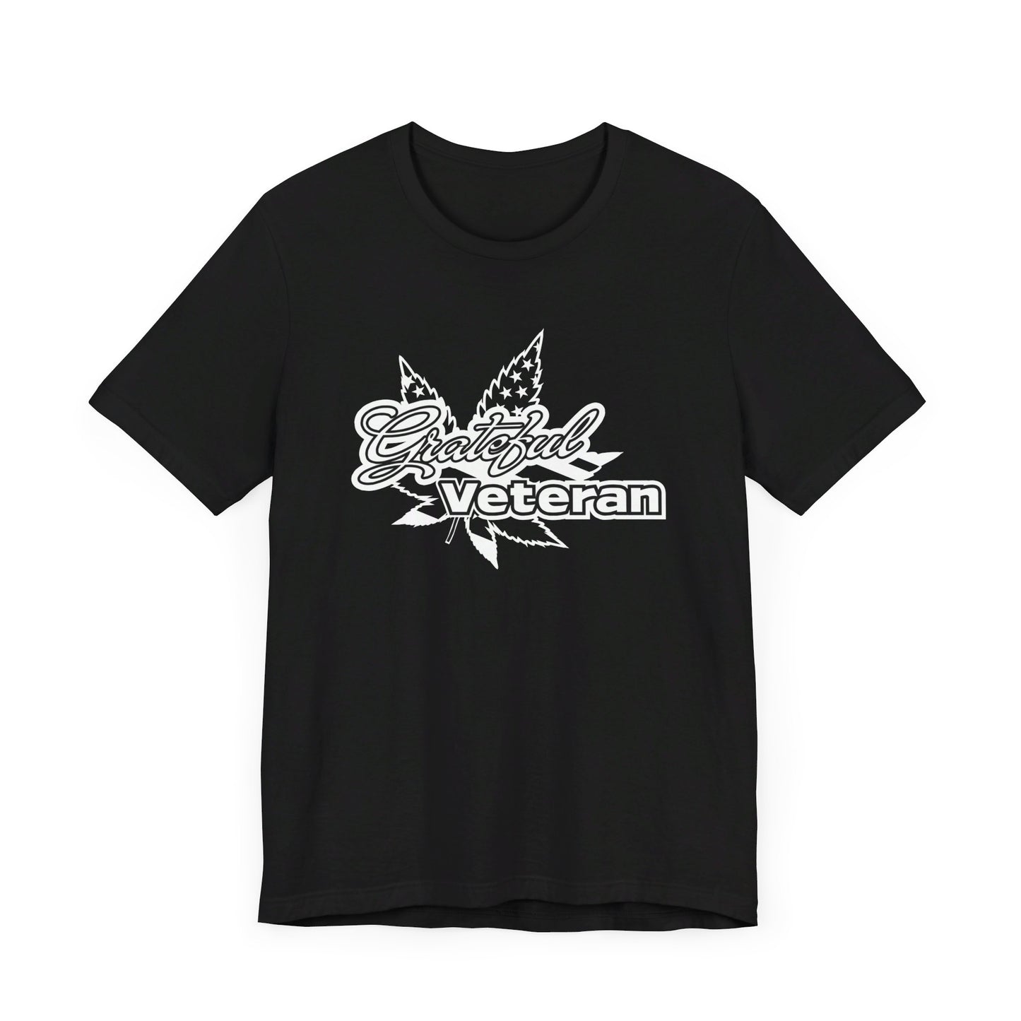 Grateful Veteran Logo T-Shirt - B&W (Leaf)