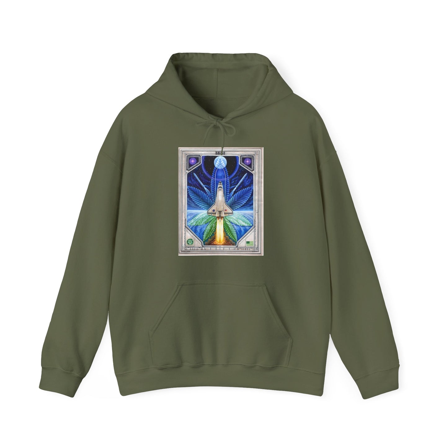 Blast Off with the NASA Shuttle Cannabis Leaf Hoodie