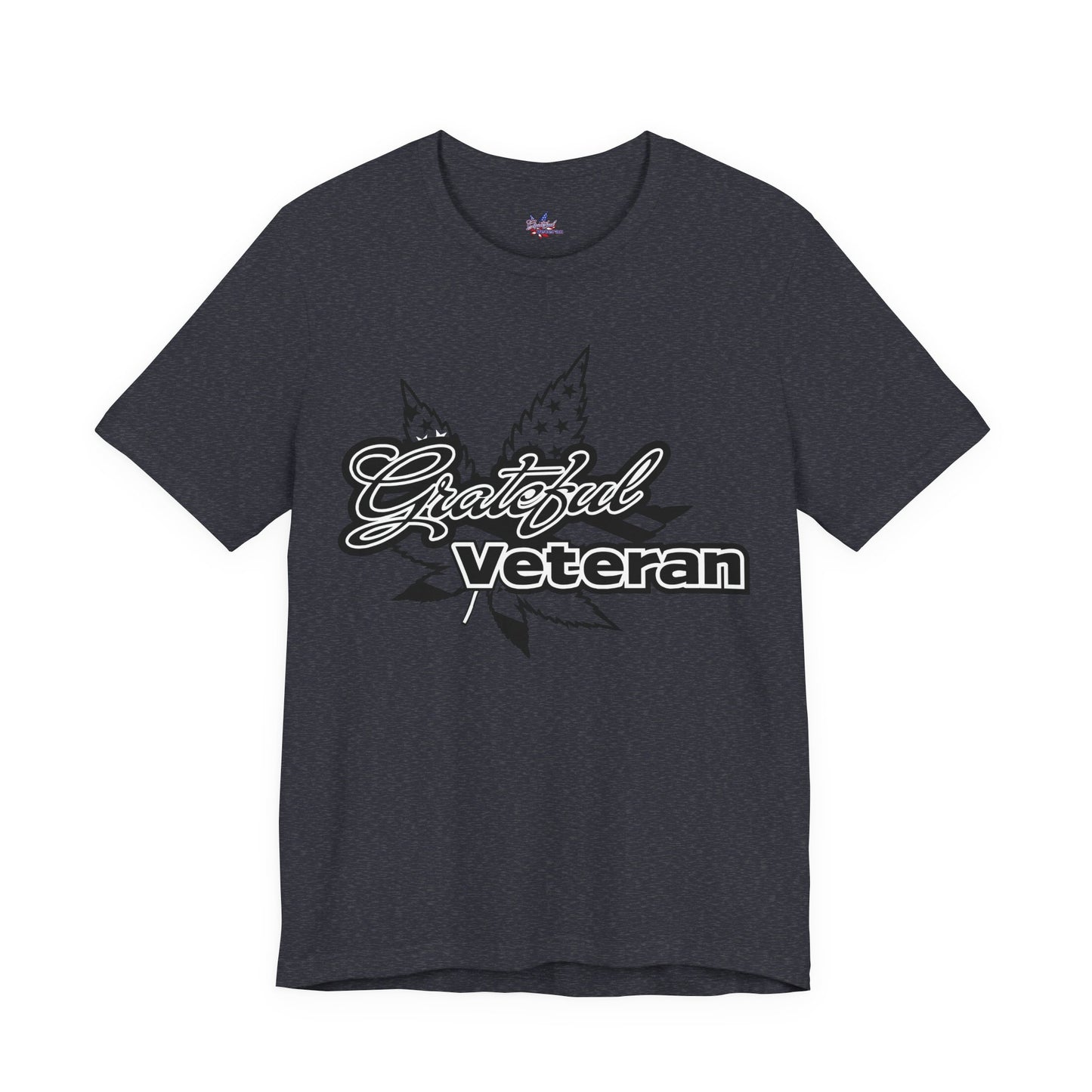 Grateful Veteran Logo T-Shirt - B&W (Leaf)