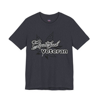 Grateful Veteran Logo T-Shirt - B&W (Leaf)