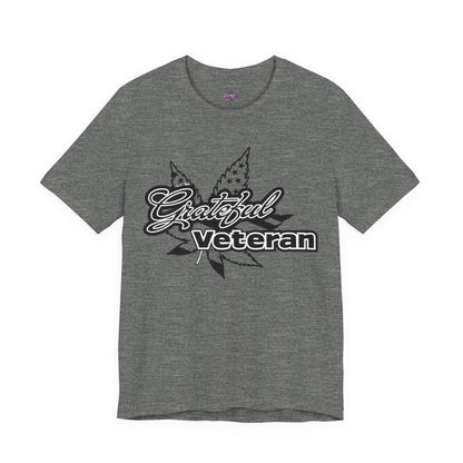 Grateful Veteran Logo T-Shirt - B&W (Leaf)