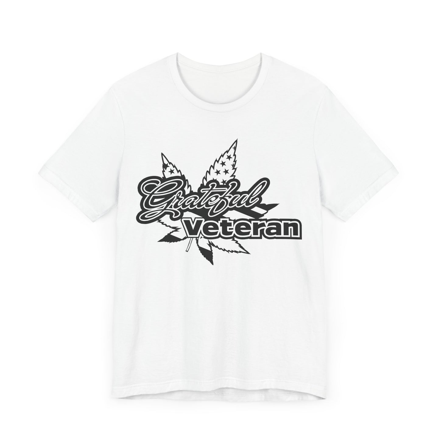 Grateful Veteran Logo T-Shirt - B&W (Leaf)