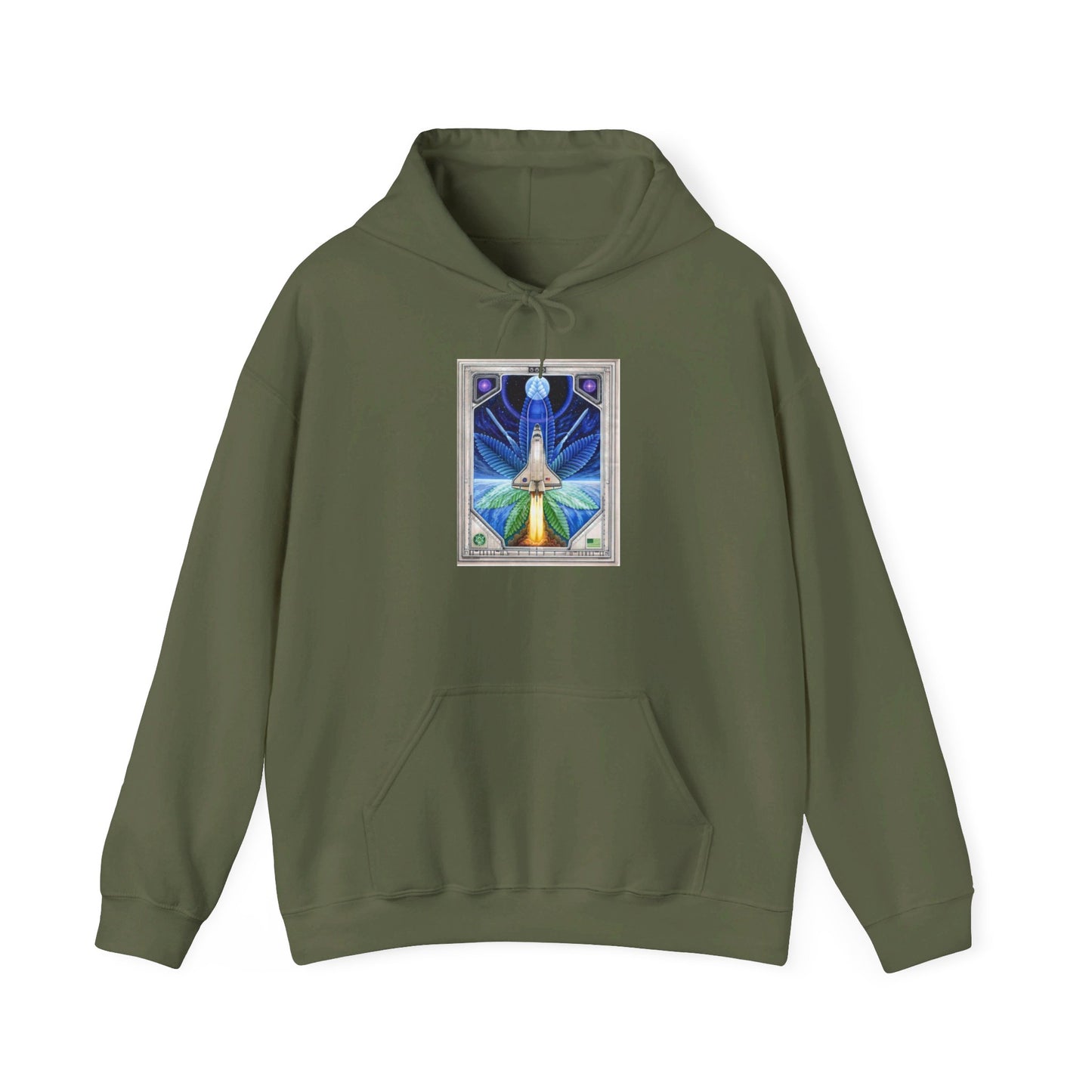 Blast Off with the NASA Shuttle Cannabis Leaf Hoodie