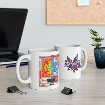 Ceramic coffee mug printed with a first responder tribute and The Grateful Veteran mark