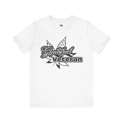 T-shirt with the Grateful Veteran logo printed in black and white