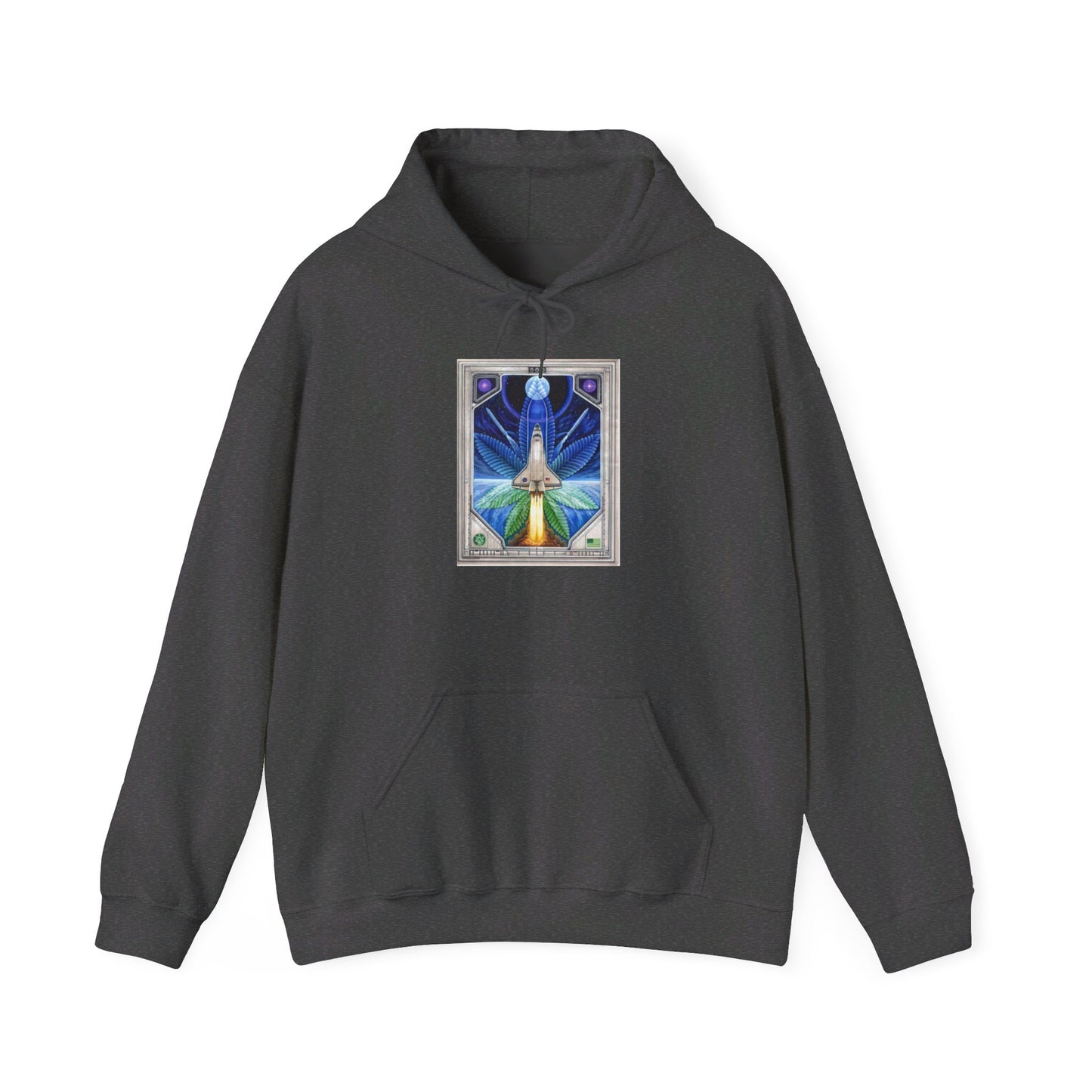 Blast Off with the NASA Shuttle Cannabis Leaf Hoodie