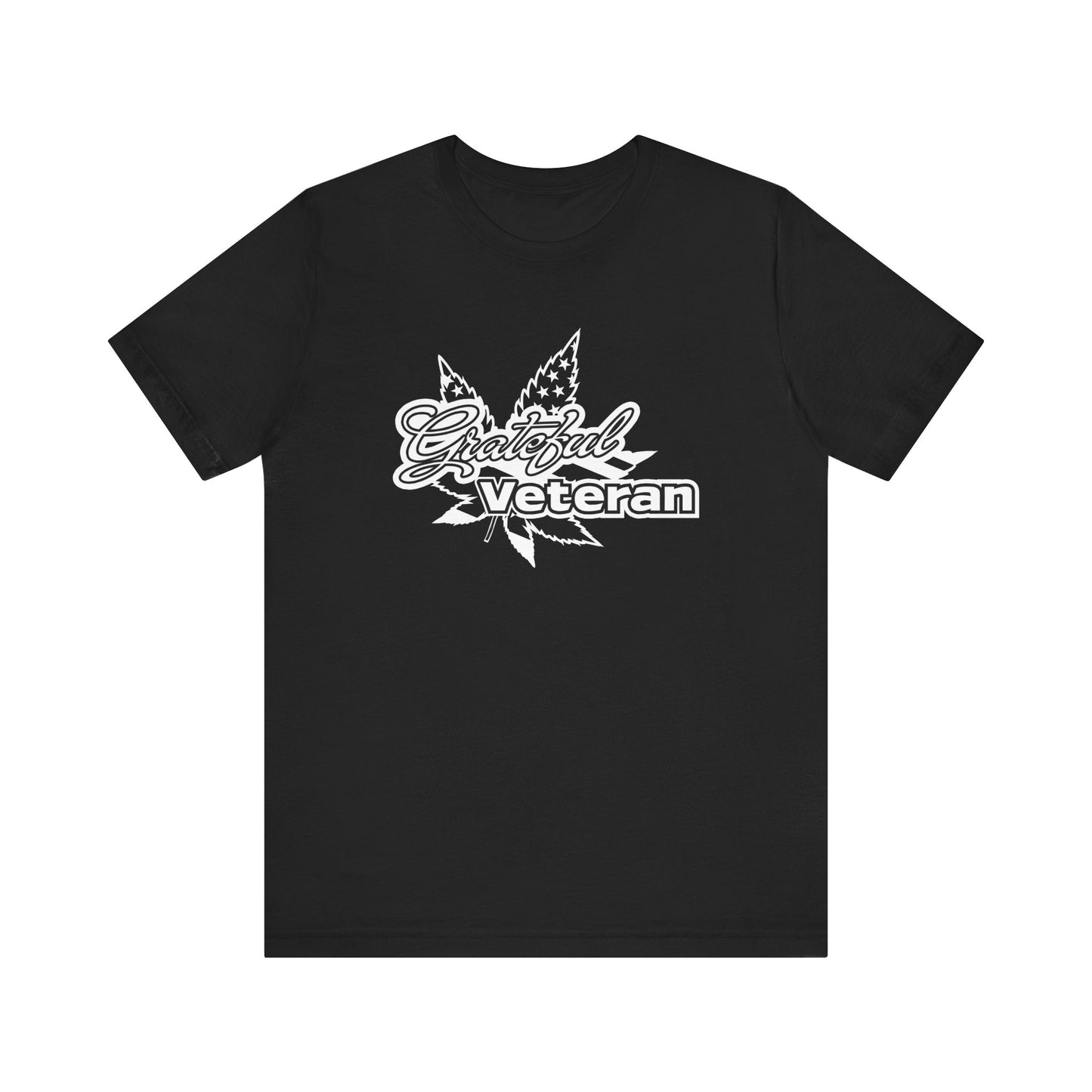 Grateful Veteran Logo T-Shirt - B&W (Leaf)