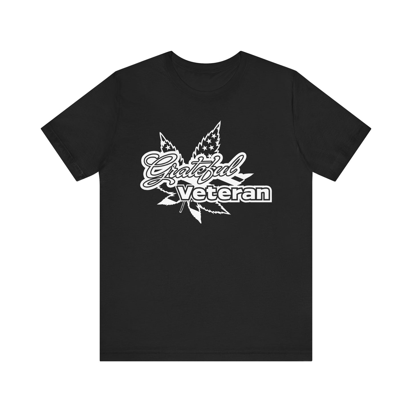 Grateful Veteran Logo T-Shirt - B&W (Leaf)