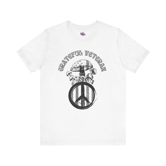 Grateful Veteran Mushroom T-Shirt: Stand for Freedom and Healing