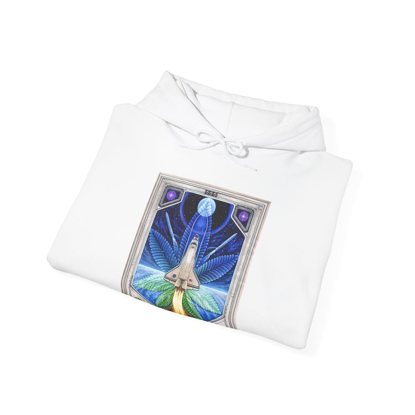 Blast Off with the NASA Shuttle Cannabis Leaf Hoodie