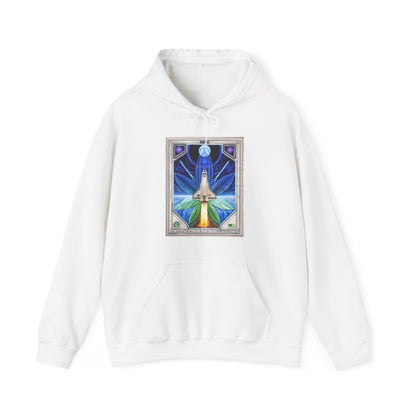 Hoodie printed with a NASA space shuttle design