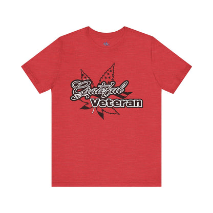 Grateful Veteran Logo T-Shirt - B&W (Leaf)